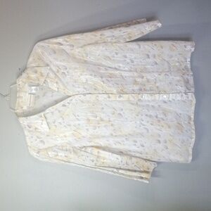 Alfred Dunner Women's Shimmering White/Gray/Yellow Blouse Size 18